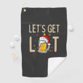 Pas dit ontwerp aan: Let's Get Lit Kerstman Hoed Golfhanddoek (Insitu)