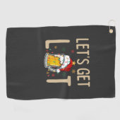 Pas dit ontwerp aan: Let's Get Lit Kerstman Hoed Golfhanddoek (Horizontaal)