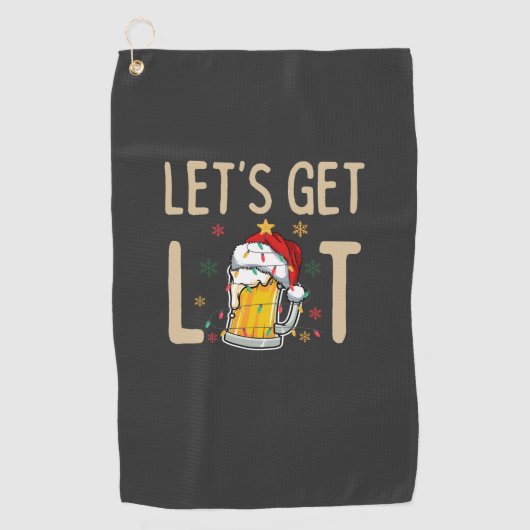 Pas dit ontwerp aan: Let's Get Lit Kerstman Hoed Golfhanddoek (Voorkant)