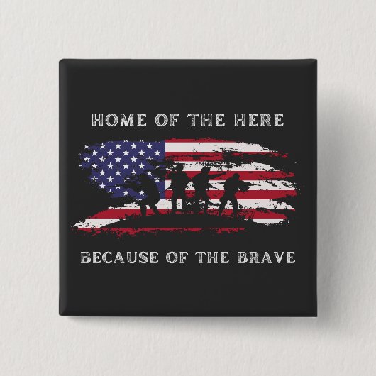 Pas dit ontwerp aan: Veteranendag Vierkante Button 5,1 Cm (Voorkant)