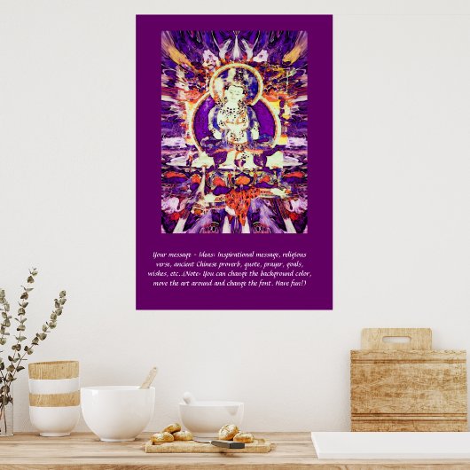 Pas dit Poster aan - Happy Buddha (Keuken)