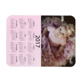 Pas dit Roze 2017 Mini Calendar aan Magneet (Horizontaal)