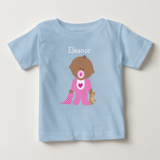 Pas dit Roze Baby één stuk T-shirt aan (Voorkant)