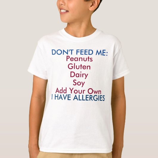 Pas dit Shirt voor allergie aan voor kinderen (Voorkant)