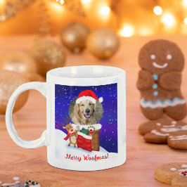 Pas Dog Santa Rooftop Reindeur met Geschenken aan Koffiemok
