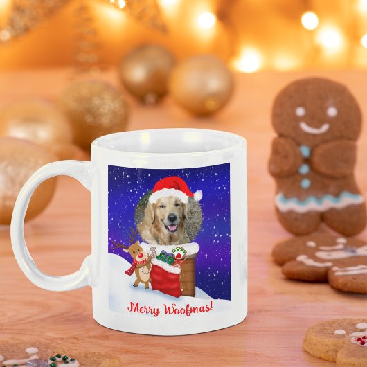 Pas Dog Santa Rooftop Reindeur met Geschenken aan Koffiemok