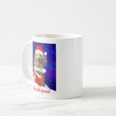 Pas Dog Santa Rooftop Reindeur met Geschenken aan Koffiemok (Voorkant links)