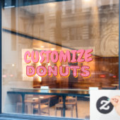 Pas Donut Shop Business Front aan Raamsticker (Cafe Raam)