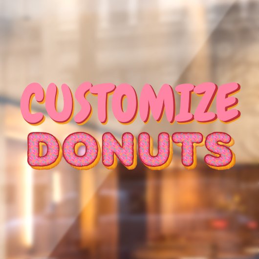 Pas Donut Shop Business Front aan Raamsticker (Vel 2)