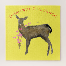 Pas Dream aan met Deer, Flowers Legpuzzel