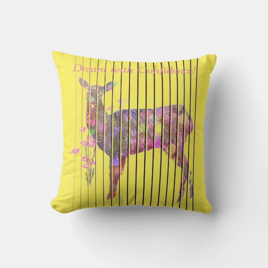 Pas Dream aan met Deer, het Sierkussen van Bloemen (Voorkant)