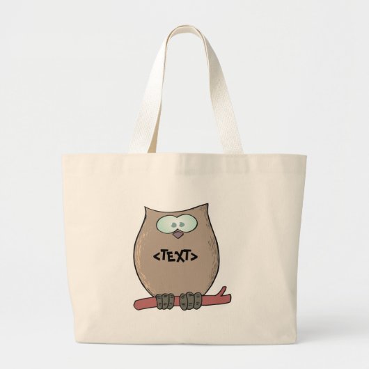 Pas een Owl aan,<TEXT> Grote Tote Bag (Voorkant)