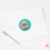 Pas een Owl aan,<TEXT> Ronde Sticker (Envelop)
