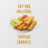 Pas Eggrolls Chinees Restaurant Eten Aan Raamsticker (Vel)