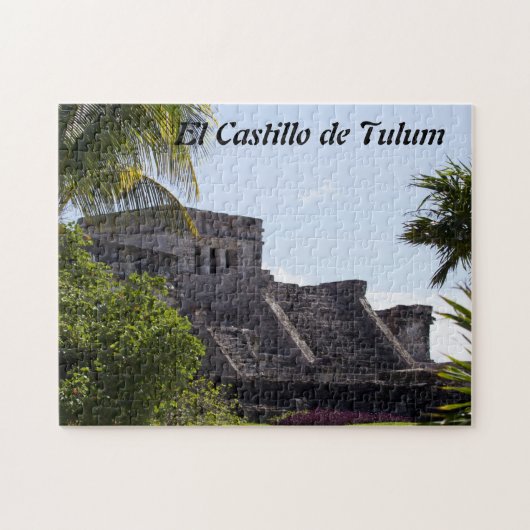 Pas El Castillo de Tulum aan - Maya ruïnes Legpuzzel (Horizontaal)