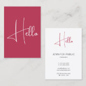 Pas elegante moderne verticale Sjabloon aan Hallo Visitekaartje (Voorkant / Achterkant)