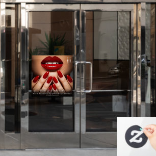 Pas Elegante Nagels Dag Spa Make-up Salon Deur aan Raamsticker