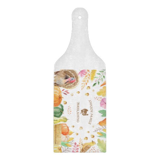 Pas Familienaam Traditionele Thanksgiving aan Snijplank (Voorkant)