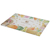 Pas Familienaam Traditionele Thanksgiving aan Snijplank (Hoek)