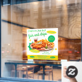 Pas Fish and Chips Cafe Sales Promo aan Raamsticker (Cafe Raam)