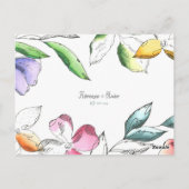 Pas Floral aan geschetst sparen de Datum Briefkaart (Achterkant)