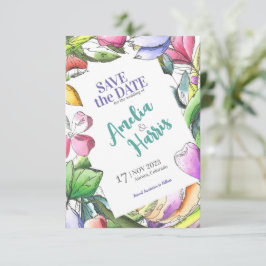 Pas Floral aan geschetst sparen de Datum Save The Date