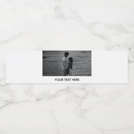 Pas Foto en Tekst elegante bruiloft aan Waterfles Etiket (Enkel label)