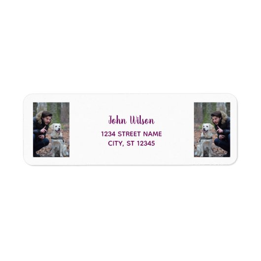 Pas Foto met het Moderne Adres van de Terugkeer va Etiket (Voorkant)