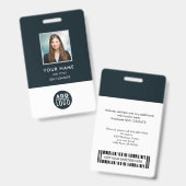 Pas Foto Naambadge Bar Code Logo aan voor Medewerk Badge (Voor- en achterkant)