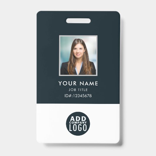 Pas Foto Naambadge Bar Code Logo aan voor Medewerk Badge (Voorzijde)
