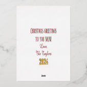 Pas Foto Rode Kerstmis aan Folie Feestdagenkaart (Achterkant)