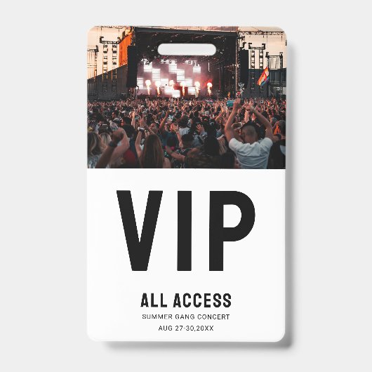 Pas foto VIP All Access-concert Badge (Voorzijde)