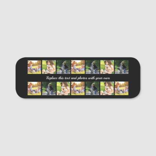 Pas fotocollage aan en de markering van de tekstna naamplaatje (Voorkant)