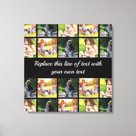 Pas fotocollage en tekst aan canvas afdruk (Voorkant)