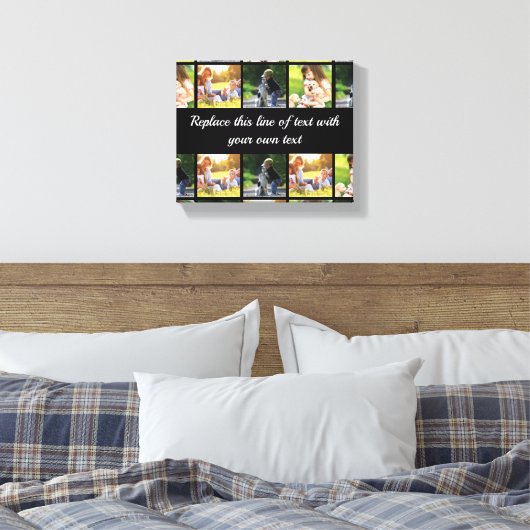 Pas fotocollage en tekst aan canvas afdruk (Insitu (Slaapkamer))