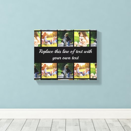 Pas fotocollage en tekst aan canvas afdruk (Insitu (Houten vloer))