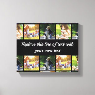 Pas fotocollage en tekst aan canvas afdruk