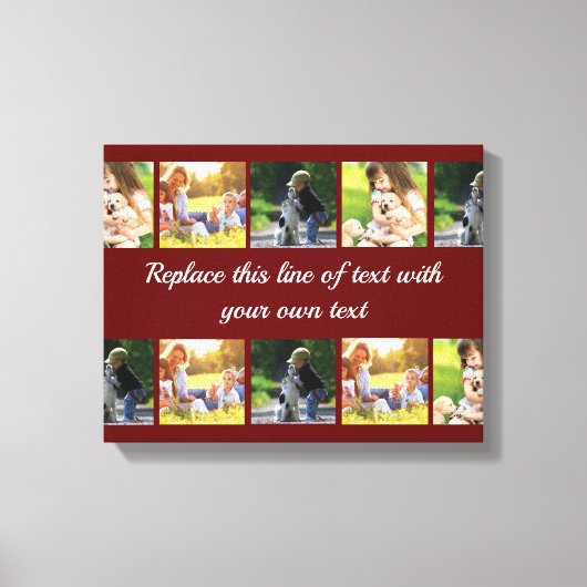 Pas fotocollage en tekst aan canvas afdruk (Voorkant)