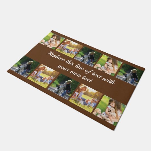 Pas fotocollage en tekst aan deurmat (Schuin)