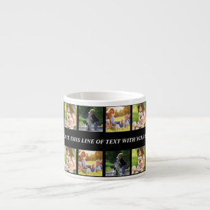 Pas fotocollage en tekst aan espresso kop