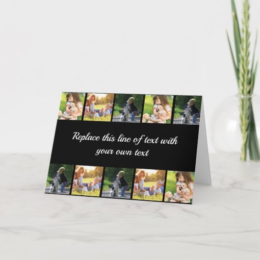Pas fotocollage en tekst aan feestdagen kaart (Voorkant)