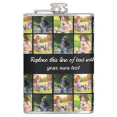 Pas fotocollage en tekst aan heupfles (Voorkant)