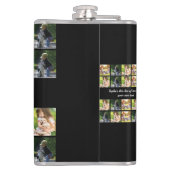 Pas fotocollage en tekst aan heupfles (Achterkant)