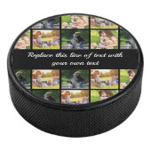 Pas fotocollage en tekst aan hockey puck (3/4)