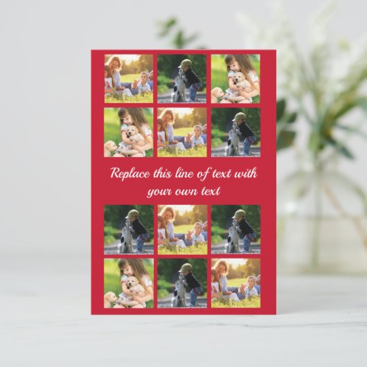 Pas fotocollage en tekst aan informatiekaartje (Staand voorkant)