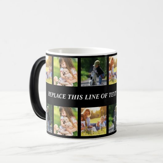 Pas fotocollage en tekst aan magische mok (Voorkant links)