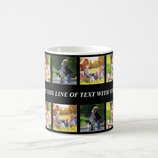 Pas fotocollage en tekst aan magische mok (Center)