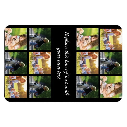 Pas fotocollage en tekst aan magneet (Horizontaal)