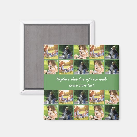 Pas fotocollage en tekst aan magneet (Voorkant / Achterkant)