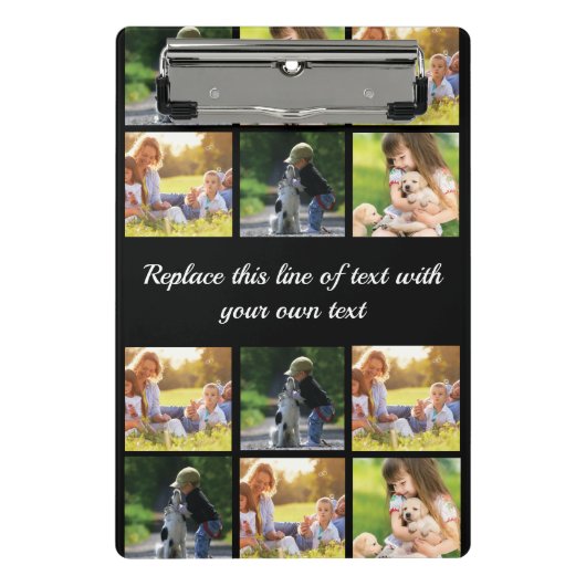 Pas fotocollage en tekst aan mini klembord (Voorkant)